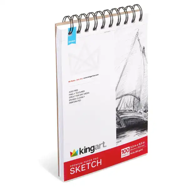KINGART Sketch Paper Pad - 5.5" x 8.5" 100 Sheets - Image 2