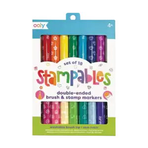 OOLY Stampables: 18 Double Brush/Stamp Markers