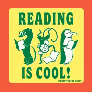 "Reading Is Cool" Matte Vinyl Sticker