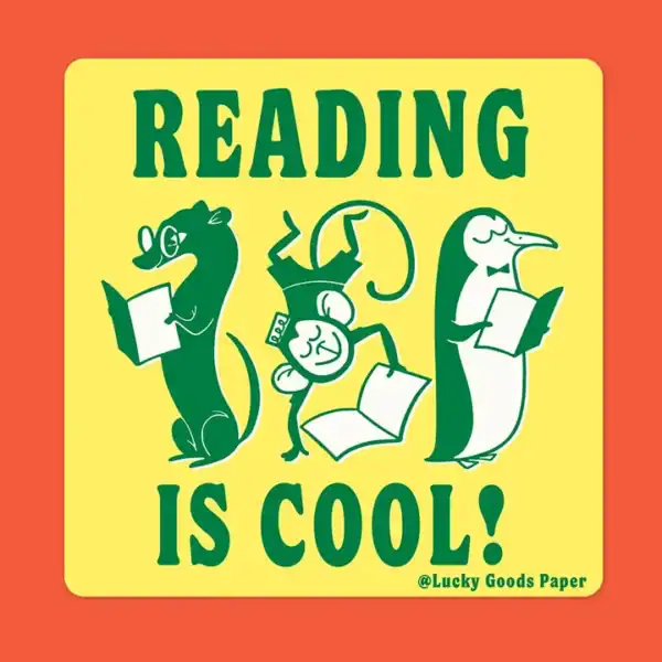"Reading Is Cool" Matte Vinyl Sticker