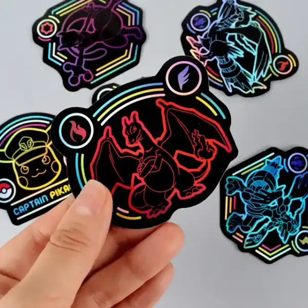 Pokemon Hologram Neon Glow Deco Stickers Pack - Image 3