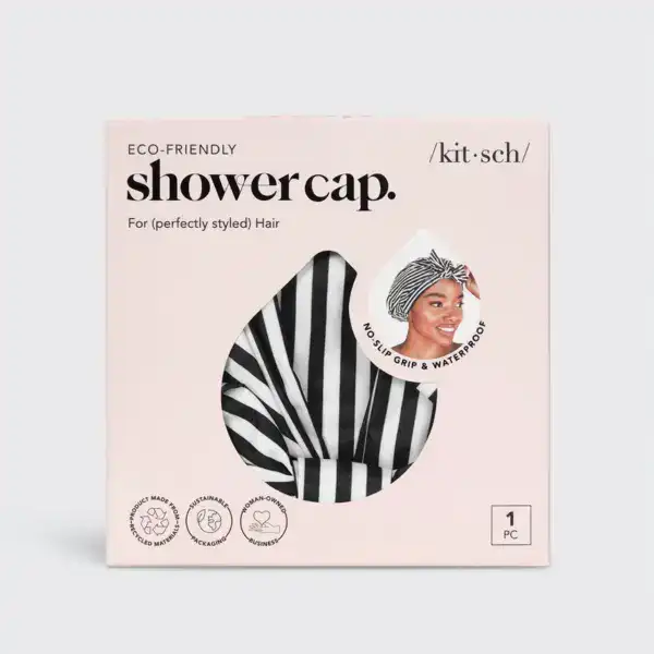 Kitsch Luxury Shower Cap - Stripes - Image 3