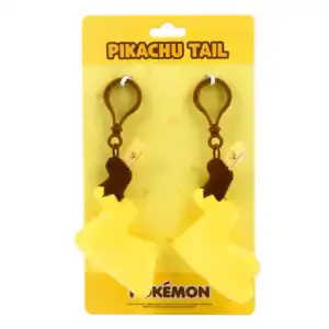 Pokemon Pikachu Plush Tail Key Ring, Bag Charm 2Pcs Set