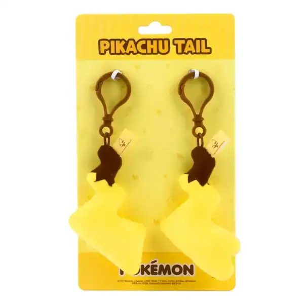 Pokemon Pikachu Plush Tail Key Ring, Bag Charm 2Pcs Set