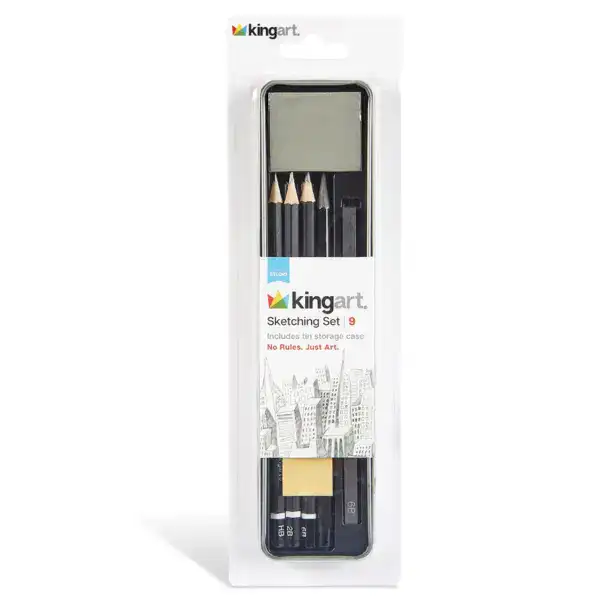 KINGART Sketching Tin Set - 9 pc Set