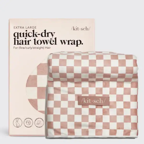 Kitsch Towel Wrap XL Terracotta Checker