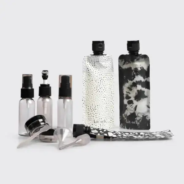 Kitsch Refillable Ultimate Travel 11pc Set - Black & Ivory - Image 2