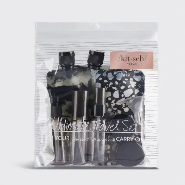 Kitsch Refillable Ultimate Travel 11pc Set - Black & Ivory - Image 5