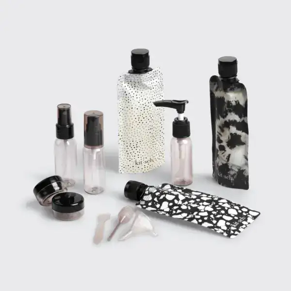 Kitsch Refillable Ultimate Travel 11pc Set - Black & Ivory - Image 4