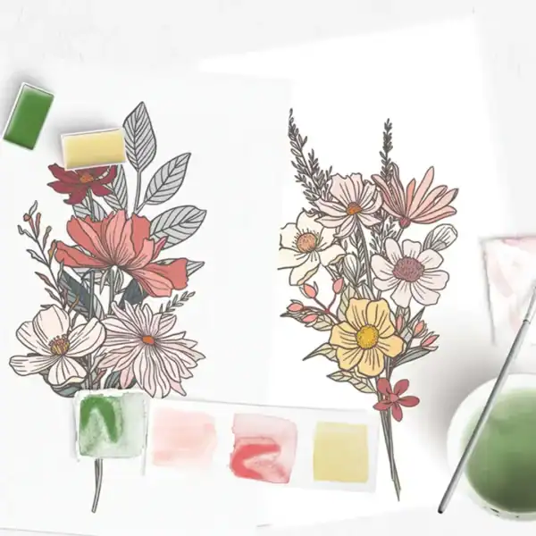 Wildflower Meadow Watercolor Painting Kit - Image 4