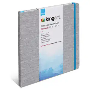 KINGART Hardcover Watercolor Sketchbook - 8.5” X 8.5” 24 Sheets