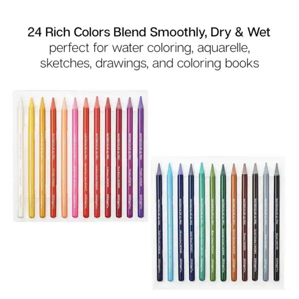 KINGART PRO Woodless Watercolor Pencils 24 Colors - Image 5