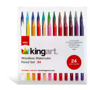 KINGART PRO Woodless Watercolor Pencils 24 Colors